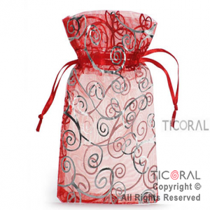 BOLSA ORGANZA ROJO 10X15 ARABESCO HS3969-6 x 1